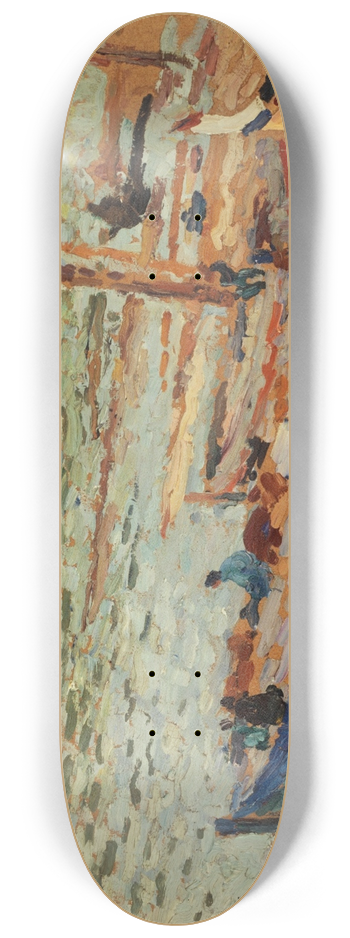 Henri Martin - Bouquet de bleuets  Barques au port 8.25 inch art skate deck