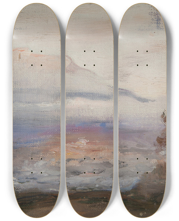 Triptych art skateboard deck of Jan Cigliski Yalta Spring_1 by Jan Ciaglinski (1858-1913)