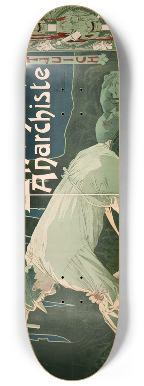 Henri Privat-Livemont - La Rforme, le 21 Novembre, le masque anarchiste 8.25 inch art skate deck