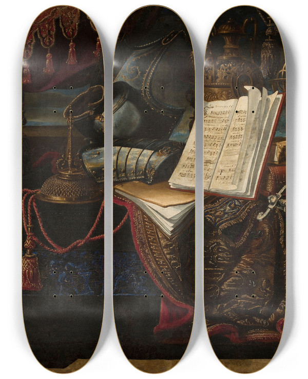 Triptych art skateboard deck of Michele Pianti Still Life by Michele Pianti