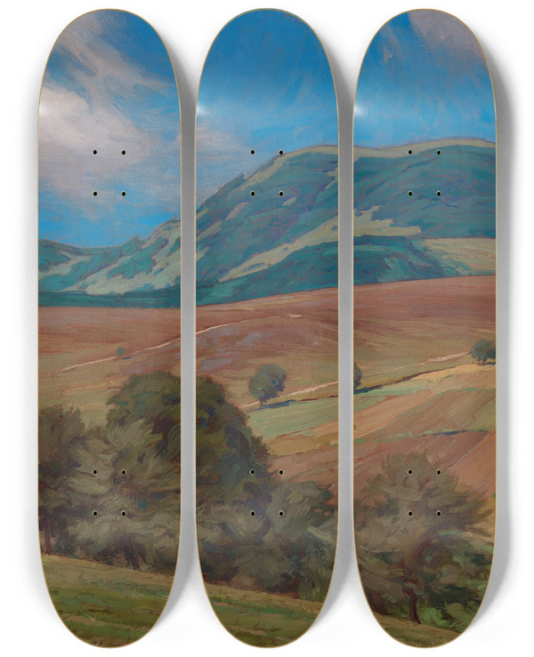 Triptych art skateboard deck of Karl Mutter Der Belchen by Karl Mutter