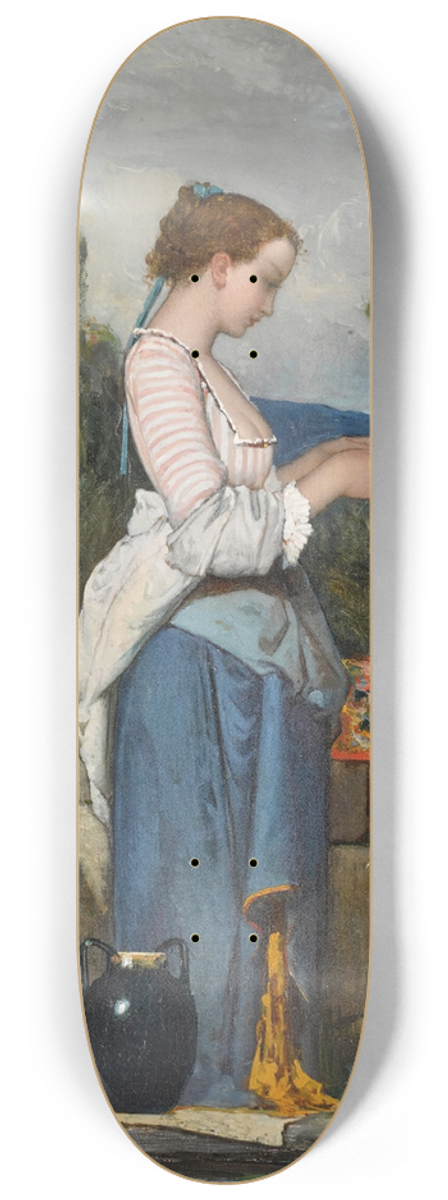 Henri Taurel - A Young Woman At A Well 8.25 inch art skate deck