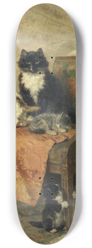Henritte Ronner-Knip - Kittens At Play 8.25 inch art skate deck