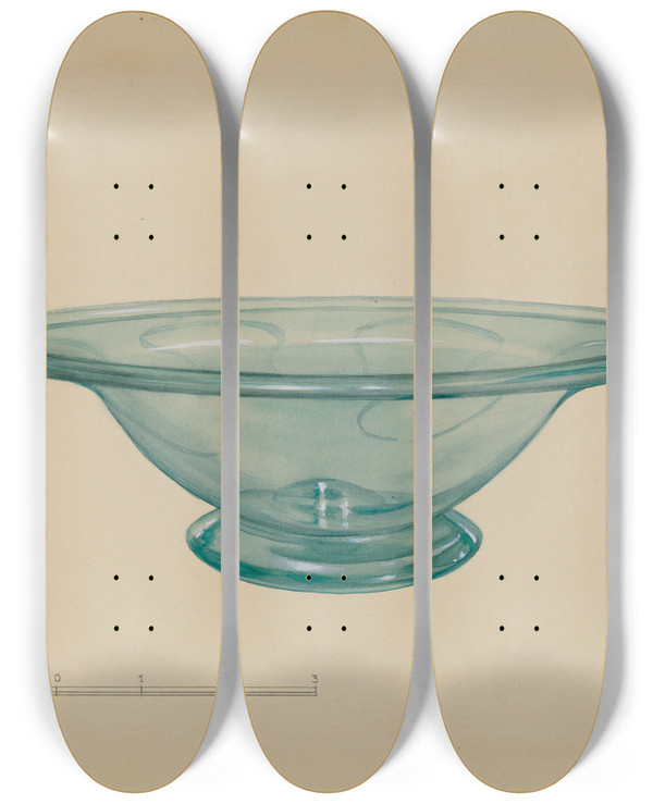 Triptych art skateboard deck of John Tarantino Compote_1 by John Tarantino (1935)