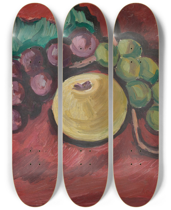 Triptych art skateboard deck of Marsden Hartley Still Life_2 by Marsden Hartley (1877-1943)