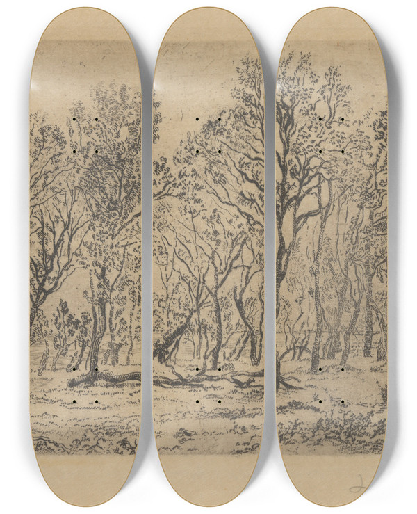 Triptych art skateboard deck of James Ensor Bosje by James Ensor (1860-1949)