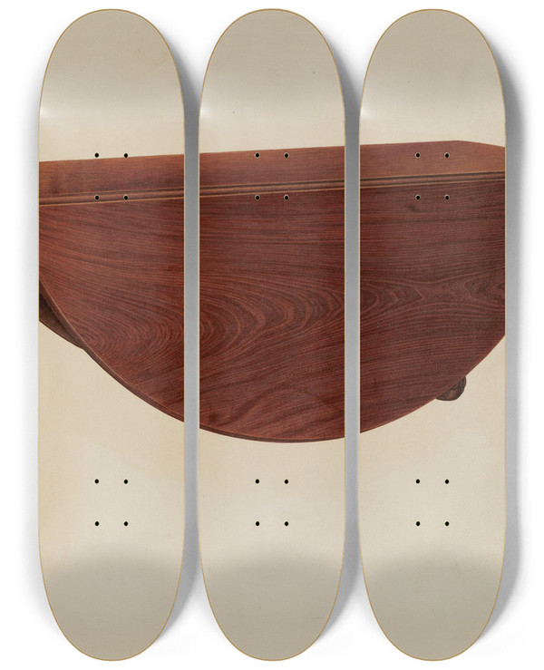 Triptych art skateboard deck of Isidore Sovensky Dining Table by Isidore Sovensky