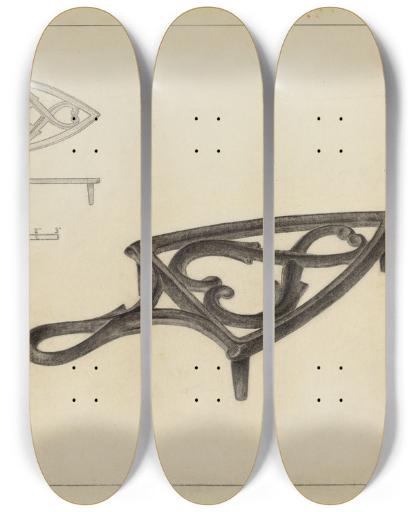 Triptych art skateboard deck of Holger Hansen Flat Iron Holder_2 by Holger Hansen