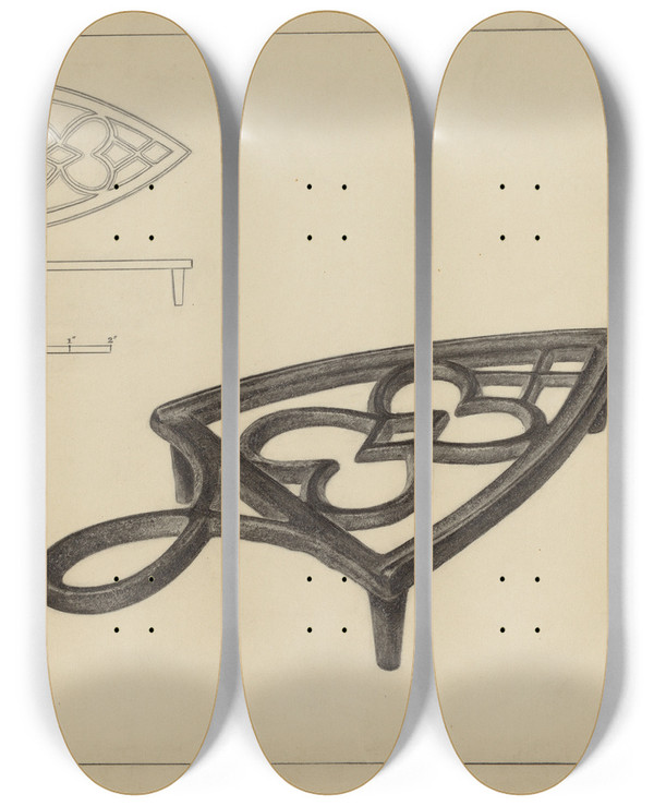 Triptych art skateboard deck of Holger Hansen Flat Iron Holder_3 by Holger Hansen