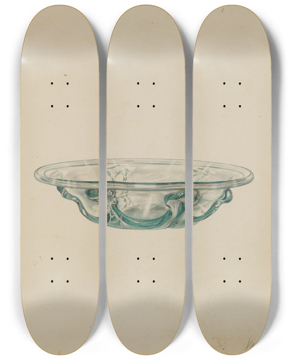 Triptych art skateboard deck of Van Silvay Dish by Van Silvay