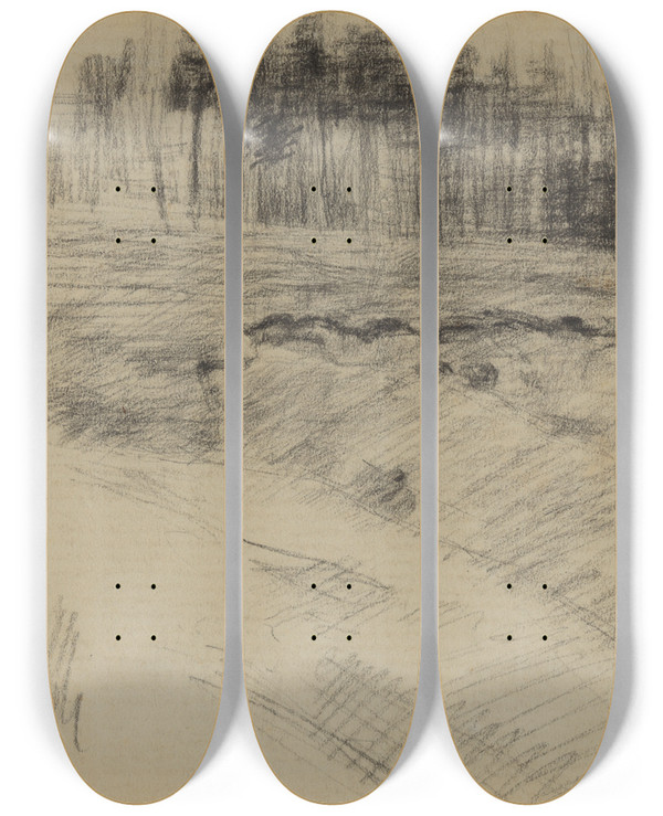 Triptych art skateboard deck of James Ensor Bosrand by James Ensor (1860-1949)