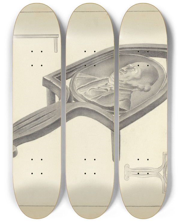 Triptych art skateboard deck of Karl Joubert Flatiron Holder by Karl Joubert