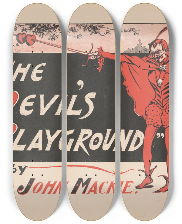 Triptych art skateboard deck of Awb Lincoln The Devils Playground by A.W.B. Lincoln (19-20-)