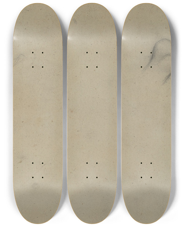 Triptych art skateboard deck of Edgar Degas Studies Of Feet Verso by Edgar Degas (1834-1917)
