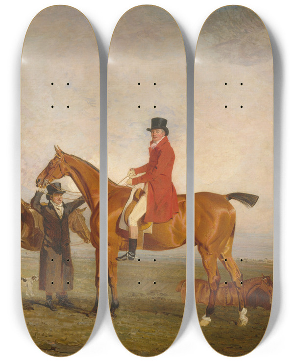 Triptych art skateboard deck of Benjamin Marshall George Marquess Of Huntly Later 5Th Duke Of Gordon On Tiny by Benjamin Marshall (1768-1835)