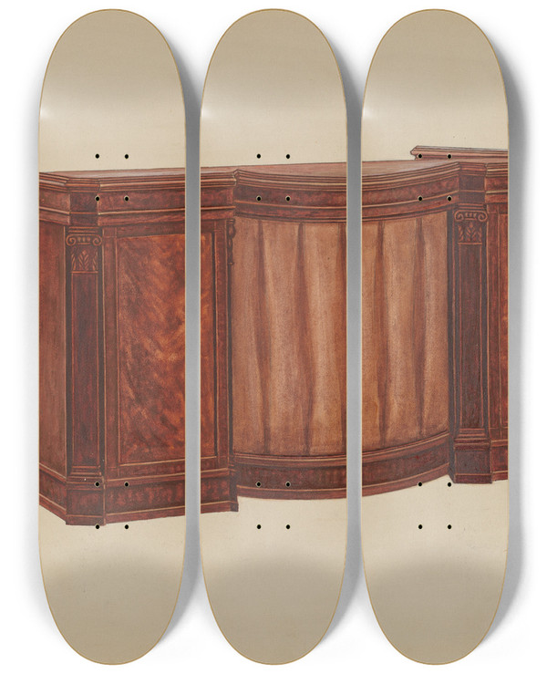 Triptych art skateboard deck of Frank Wenger Desk_5 by Frank Wenger (20-)