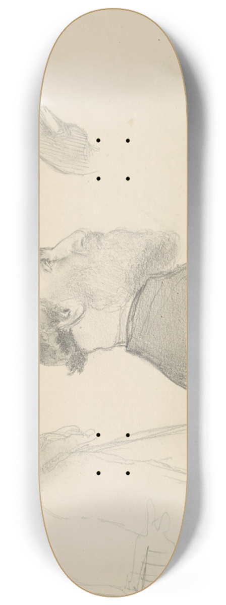 Henryk Siemiradzki - lune szkice, m.in. brodatego mczyzny ujtego w prawym profilu, popiersie brodatego mczyzny w prawym profilu, gowa kobiety w lewym profilu 8.25 inch art skate deck