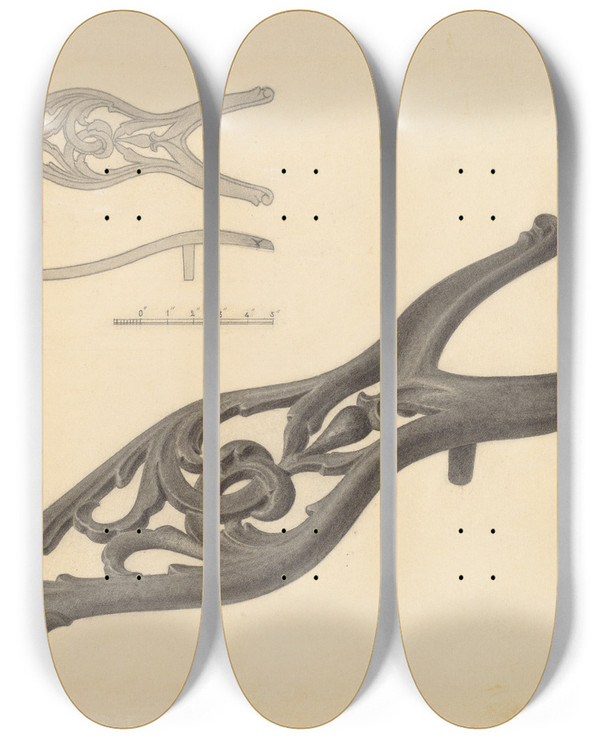 Triptych art skateboard deck of Filippo Porreca Bootjack_3 by Filippo Porreca