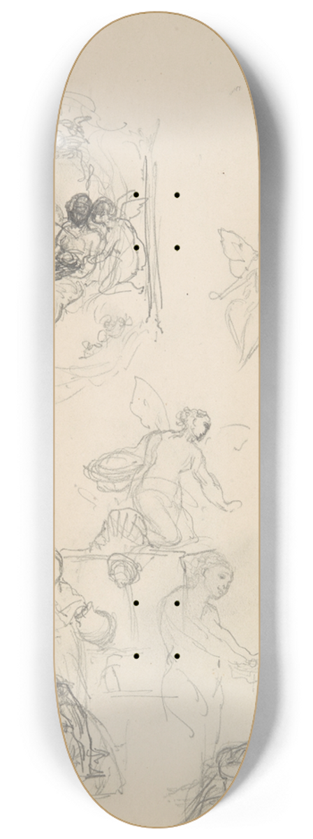 Henryk Siemiradzki - szkice do plafonu Jutrzenka do paacu J. Neczajewa-Malcewa w Petersburgu oraz szkice kobiet w strojach antycznych 8.25 inch art skate deck