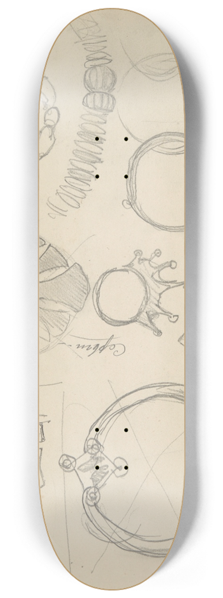 Henryk Siemiradzki - szkice ozdb oraz broni do obrazu Pogrzeb wodza Rusw 8.25 inch art skate deck