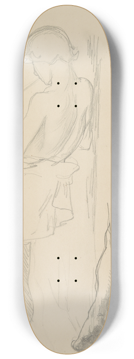 Henryk Siemiradzki - szkice postaci chopca do obrazu U rda (1898) 8.25 inch art skate deck