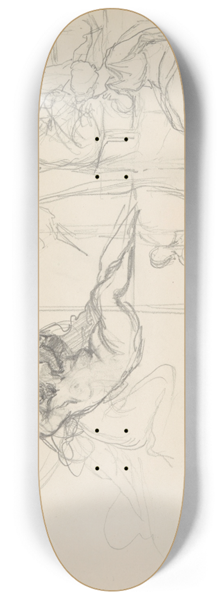 Henryk Siemiradzki - szkic postaci do plafonu Jutrzenka w paacu J. Neczajewa-Malcewa w Petersburgu oraz szkic do obrazu Podpatrzona schadzka 8.25 inch art skate deck