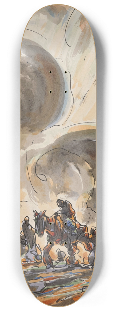 Alfred Ost - Figures in a Landscape 8.25 inch art skate deck