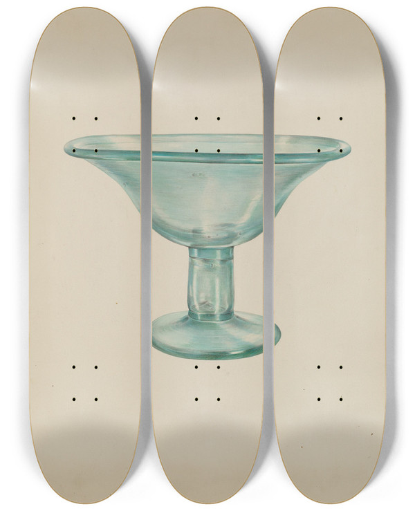 Triptych art skateboard deck of Elisabeth Fulda Compote by Elisabeth Fulda