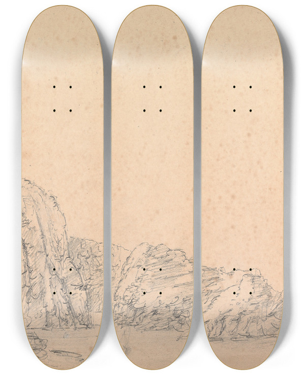 Triptych art skateboard deck of James Moore Loch Oich by James Moore (1762-1799)