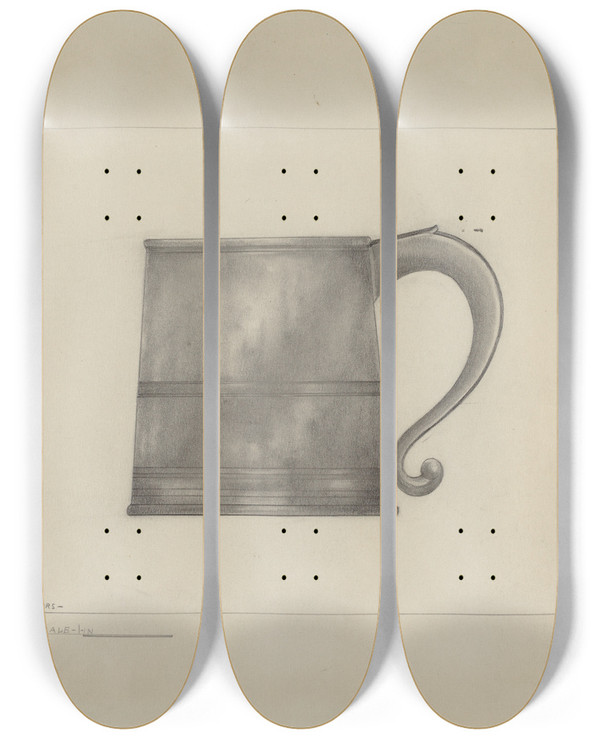 Triptych art skateboard deck of Henry Meyers Pewter Mug_2 by Henry Meyers (20-)