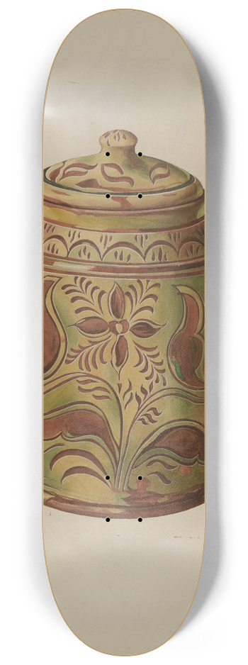 Henry Moran - Pennsylvania German Covered Jar 8.25 inch art skate deck