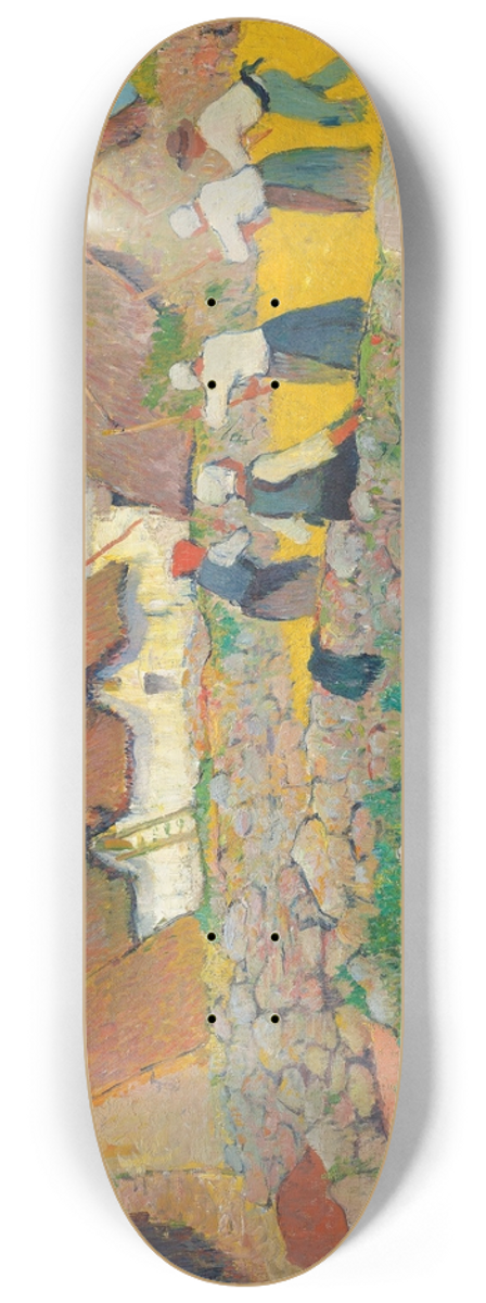 Henry Moret - Le battage du bl au village 8.25 inch art skate deck