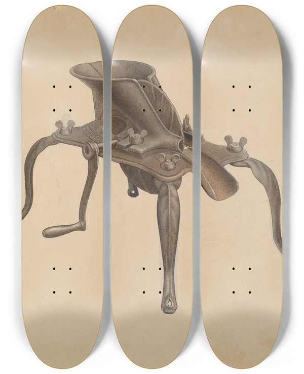Triptych art skateboard deck of George C Brown Cherry Stoner by George C Brown