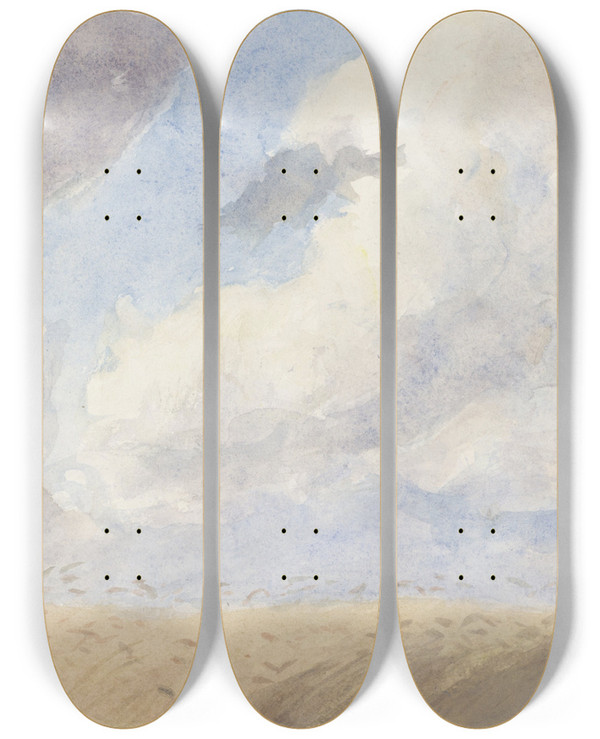 Triptych art skateboard deck of Frans Smissaert Korenveld by Frans Smissaert (1862-1944)