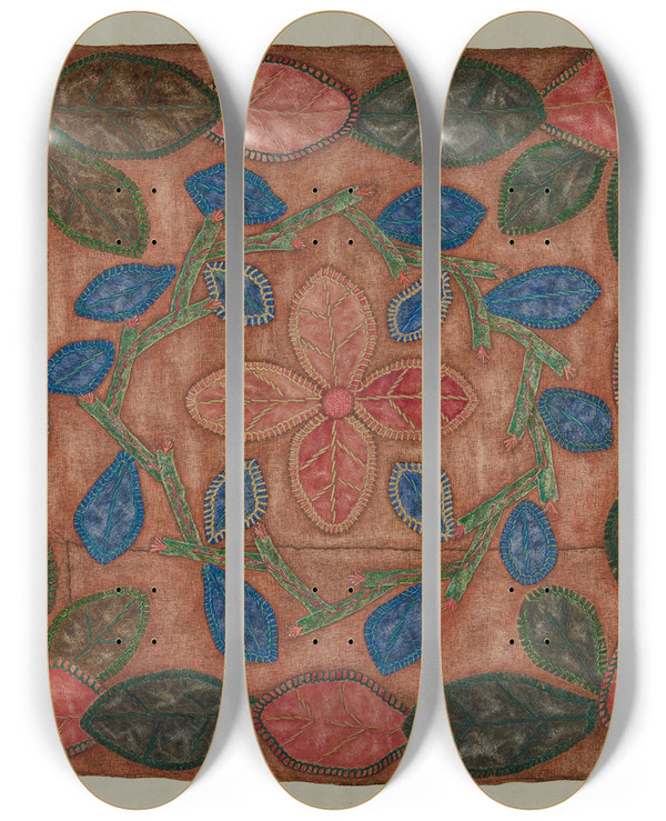 Triptych art skateboard deck of Frank Maurer Pillow Top by Frank Maurer