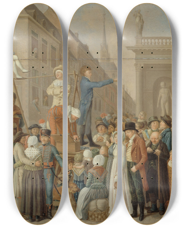 Triptych art skateboard deck of German School Lestrade by German School