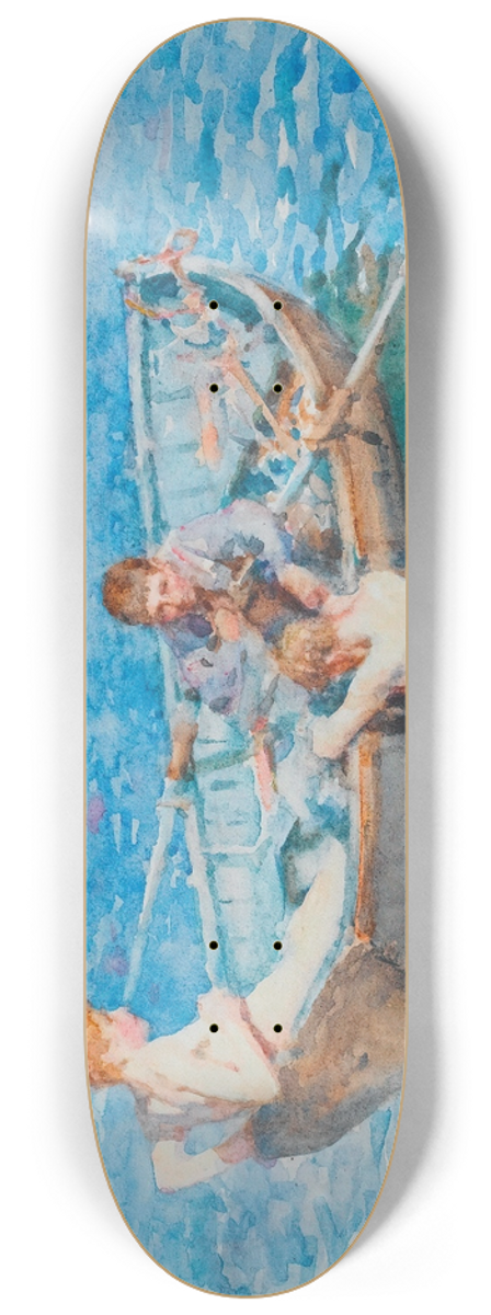 Henry Scott Tuke - Study For August Blue 8.25 inch art skate deck