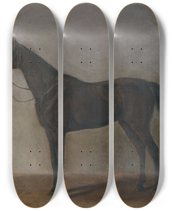 Triptych art skateboard deck of Albrecht Adam Brauner Wallach by Albrecht Adam (1786-1862)