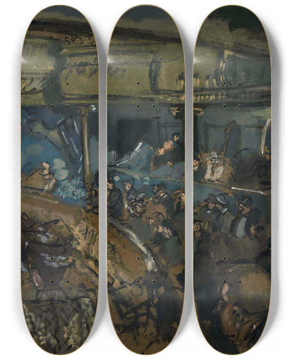 Triptych art skateboard deck of Walter Richard Sickert L Eldorado by Walter Richard Sickert (1860-1942)