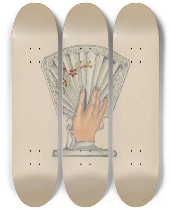 Triptych art skateboard deck of Albert Eyth Match Holder by Albert Eyth (20-)