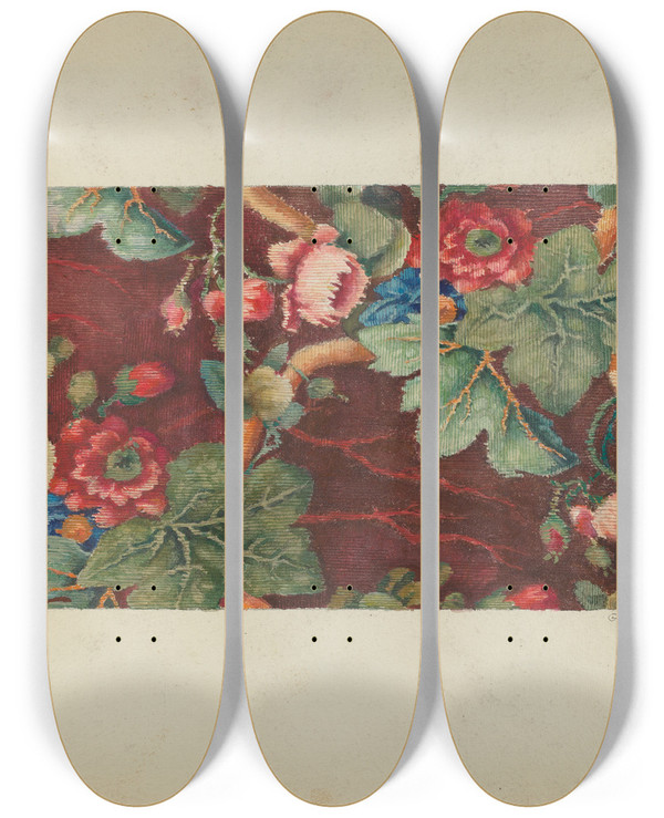 Triptych art skateboard deck of George Loughridge Carpet by George Loughridge (20-)