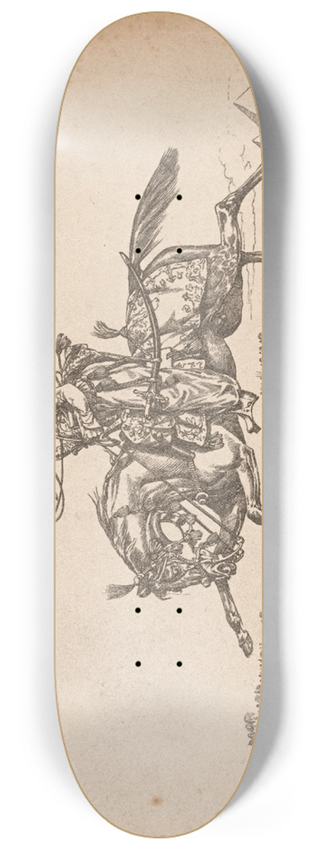 Henry Thomas Alken - A Charging Mameluke Firing a Pistol 8.25 inch art skate deck