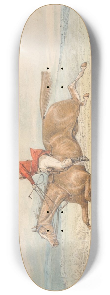 Henry Thomas Alken - A Whipper-In and a Couple of Hounds Running Hard in Open Country 8.25 inch art skate deck