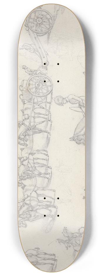 Henry Thomas Alken - Landscape Scenery, No. 18: Scenes of Horse Drawn Artillery, etc. 8.25 inch art skate deck