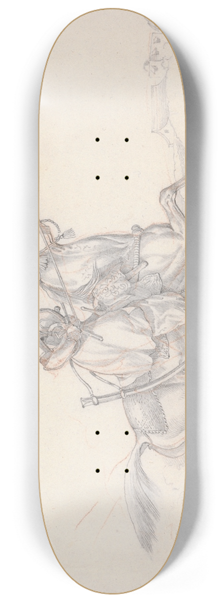 Henry Thomas Alken - Scraps, no. 33: Mounted Mameluke Brandishing a Sword 8.25 inch art skate deck