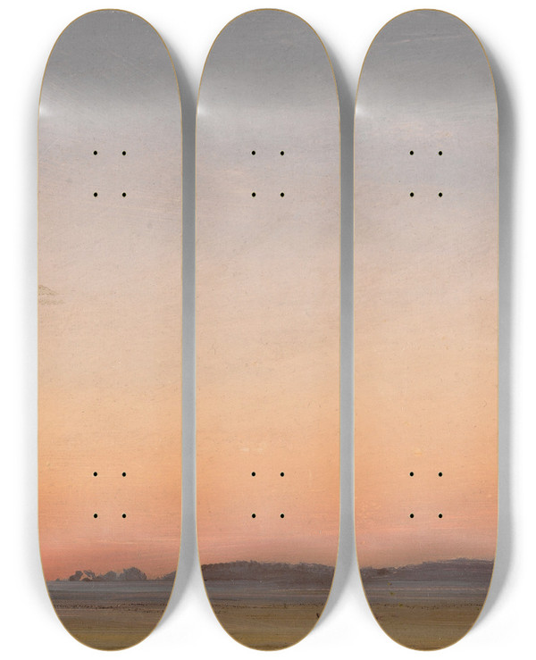 Triptych art skateboard deck of Carl Rottmann Landscape by Carl Rottmann (1797-1850)