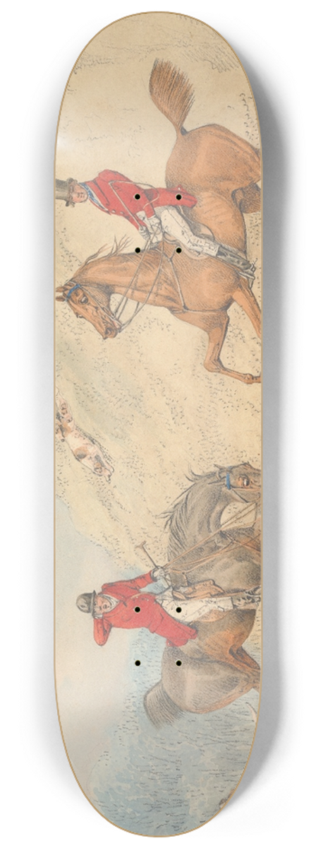 Henry Thomas Alken - The Huntsman and a Rider Encouraging the Hounds 8.25 inch art skate deck