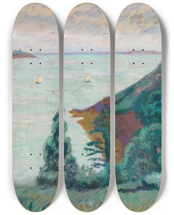 Triptych art skateboard deck of Armand Guillaumin Saintservan by Armand Guillaumin (1841-1927)