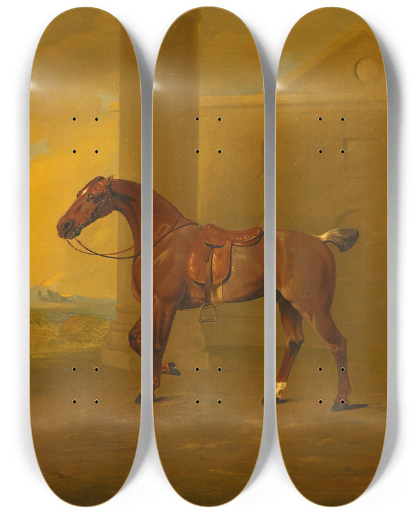 Triptych art skateboard deck of Benjamin Marshall Roan Hack by Benjamin Marshall (1768-1835)