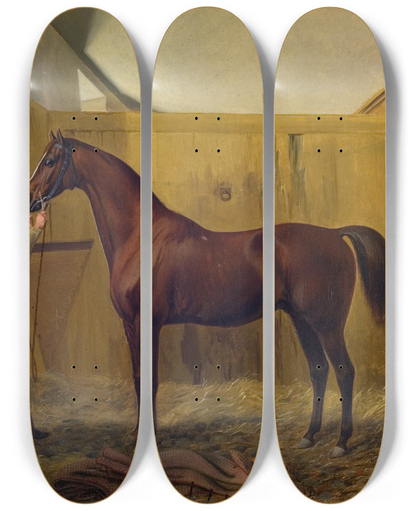 Triptych art skateboard deck of Fritz Thomsen Rubini by Fritz Thomsen (1819-1891)